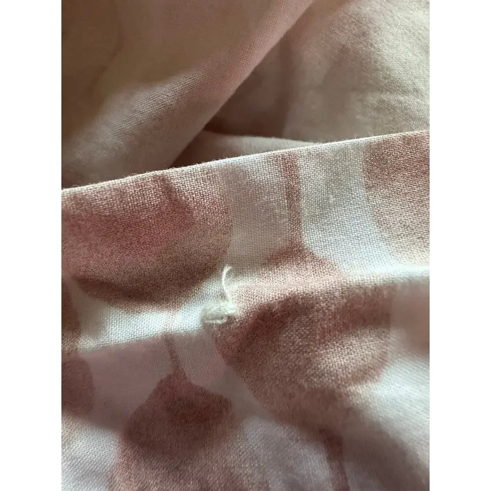 West Elm Stamped Dot Duvet Cover Set Rosette Blush Queen Full 2 euro Shams Pink